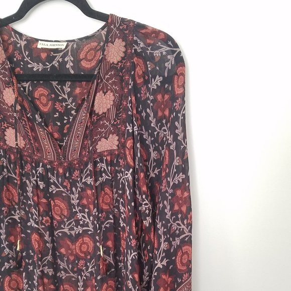 Ulla Johnson Silk Boho Floral Dress - Picture 4 of 13
